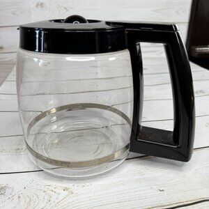 Cuisinart Glass Coffee Replacement Carafe Black Handle‎ Lid 12-Cup DGB-550BK